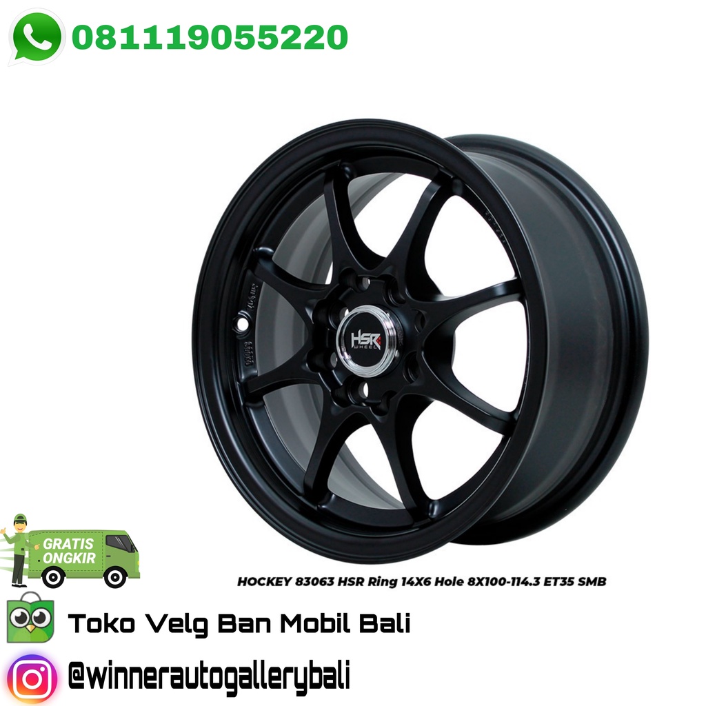 VELG MOBIL TOYOTA AGYA, AYLA BRIO CALYA SIRA SIRION - PELEK RACING HSRWHEEL UKURAN 14 INCHI