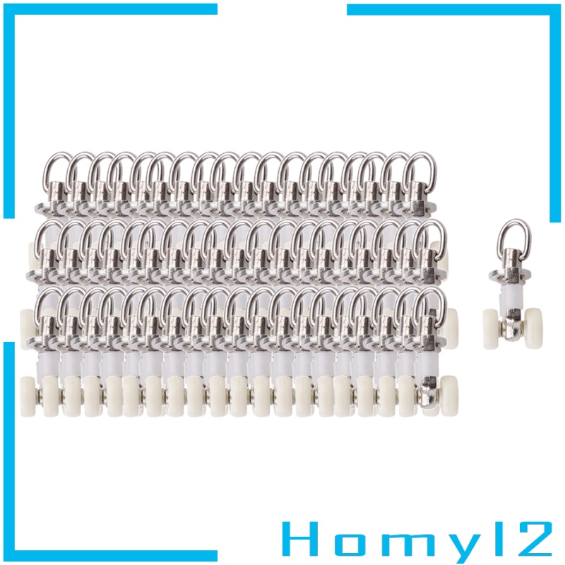 [HOMYL2] 20pcs Curtain Track Rollers Twin Wheeled Carriers Drapery Sliding Glider