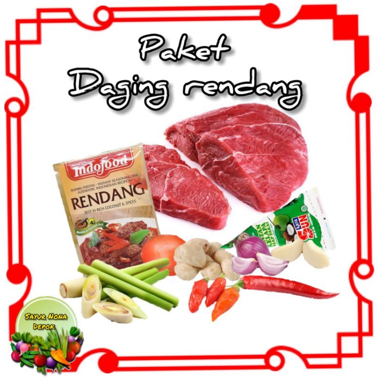 

paket rendang daging extra bumbu