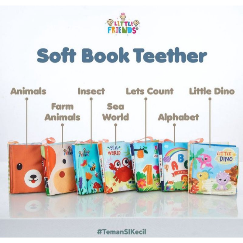 Little Friends Soft Book Teether | Gigitan Bayi Bentuk Buku