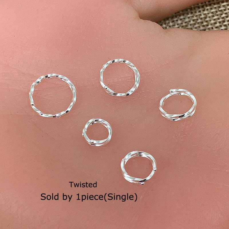 1piece Two Layers Hoop Earrings 925 Sterling Silver Tragus Lobe Helix Piercing Tinny 6-12mm Simple