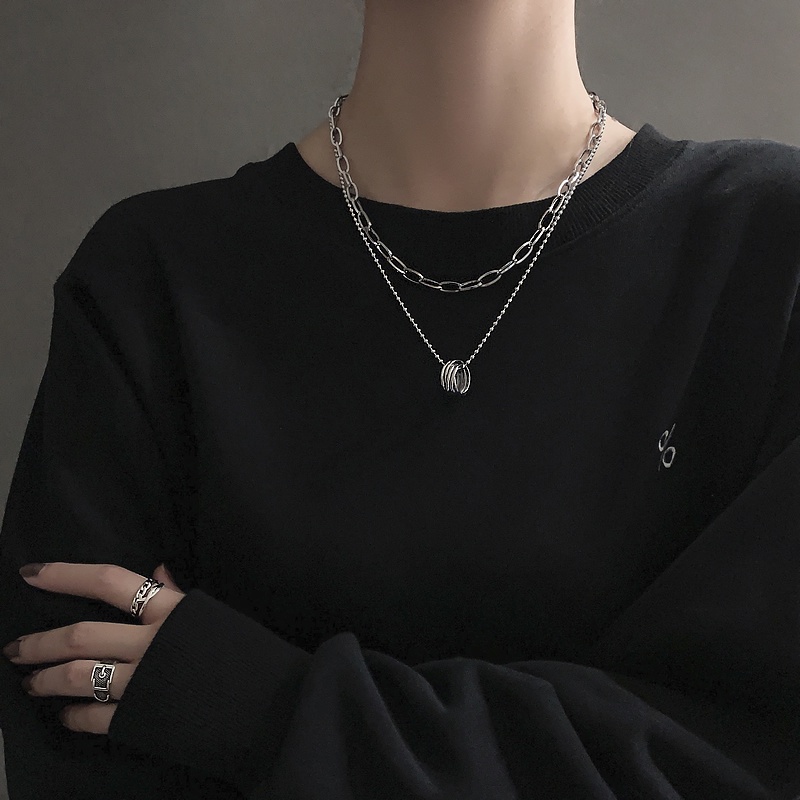 Necklace Accessories Hip-hop Clavicle Chain Trendy Double-layer Personality