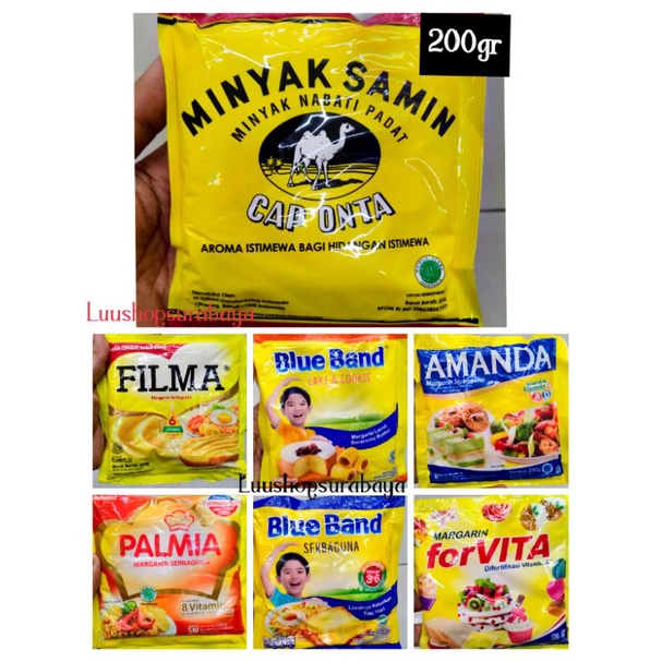 

Blue Band/Palmia/Amanda/Forvita/Filma/Minyak Samin Margarin Serbaguna 200gr