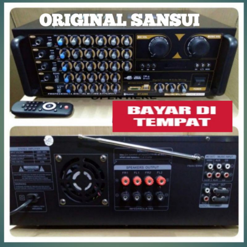 Power amplifier mixier SANSUI BT 2205 Bluetooth usb AMPLI MURAH PRO AUDIO KARAOKE SOUND SYSTEM