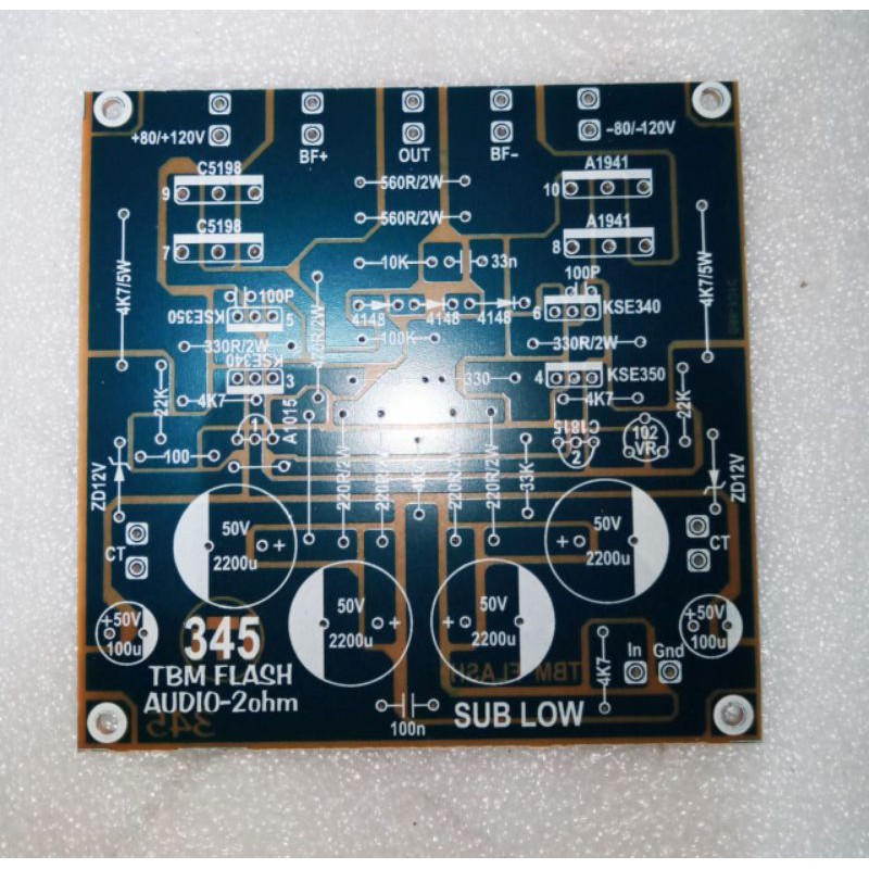 PCB PoWER TBM FLASH AUDIO 2 Ohm SUB LOW 345