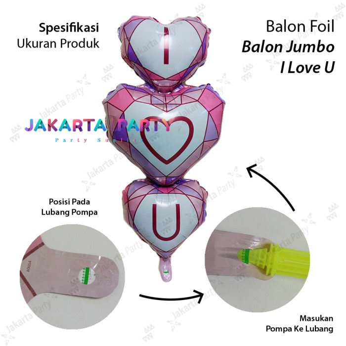 Balon Foil love Susun JUMBO Pink / Balon Foil LOVE / Balon Foil Love