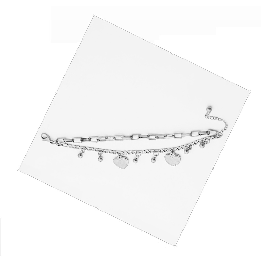 Gelang Tangan Wanita RANTAI R3734 2 Layers Tumpuk Love Cinta Kasih Korea Fashion Elegan Women Bracelet Jewelry