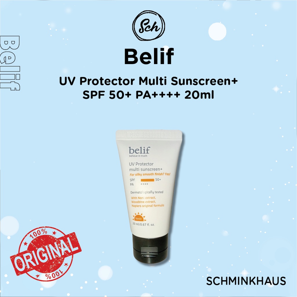 Jual BELIF UV Protector Multi Sunscreen+ SPF 50+ PA++++ 20ml | Shopee ...