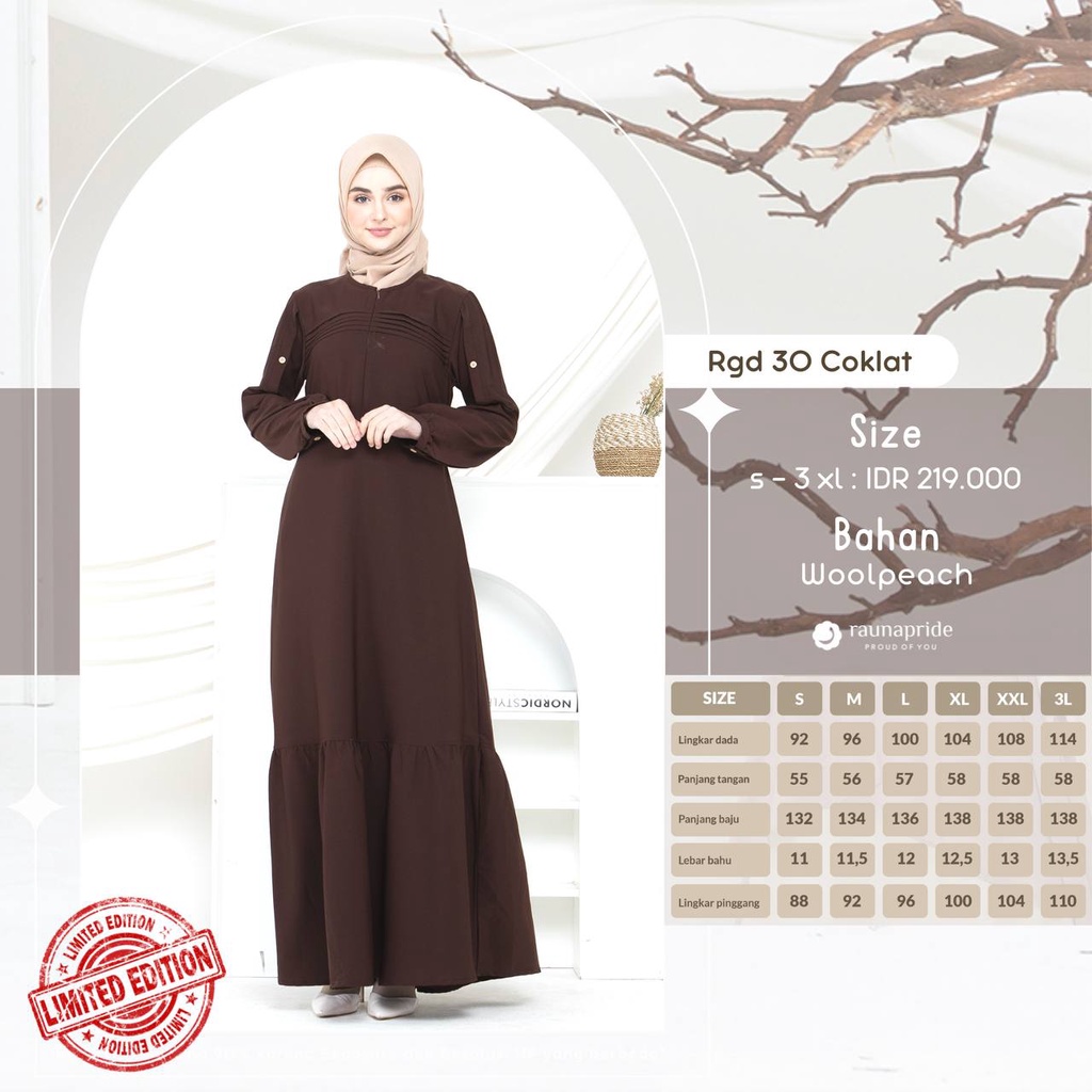 Gamis Rauna Terbaru / RGD 30 / Fashion Muslim Dress Terbaru 2022