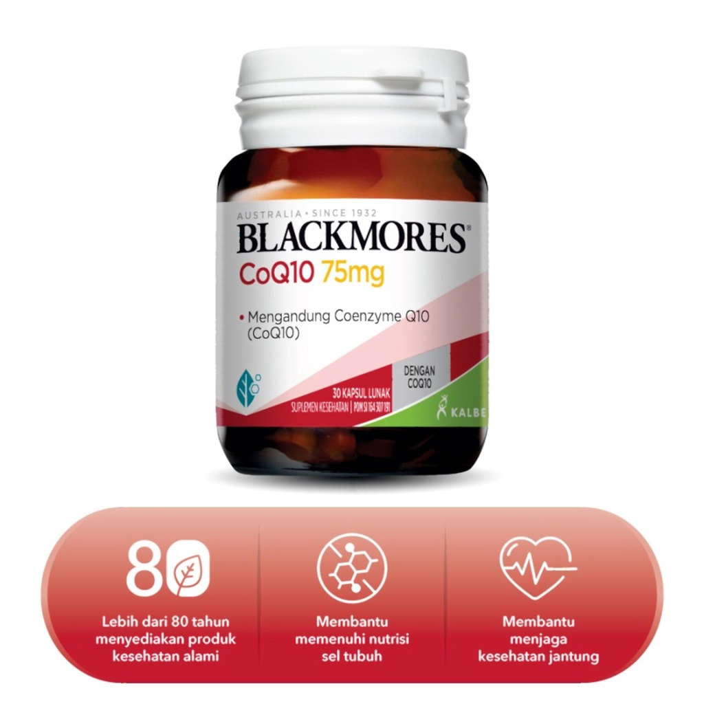 Blackmores CoQ10 75mg Suplemen Jantung BPOM Kalbe 30 Kapsul