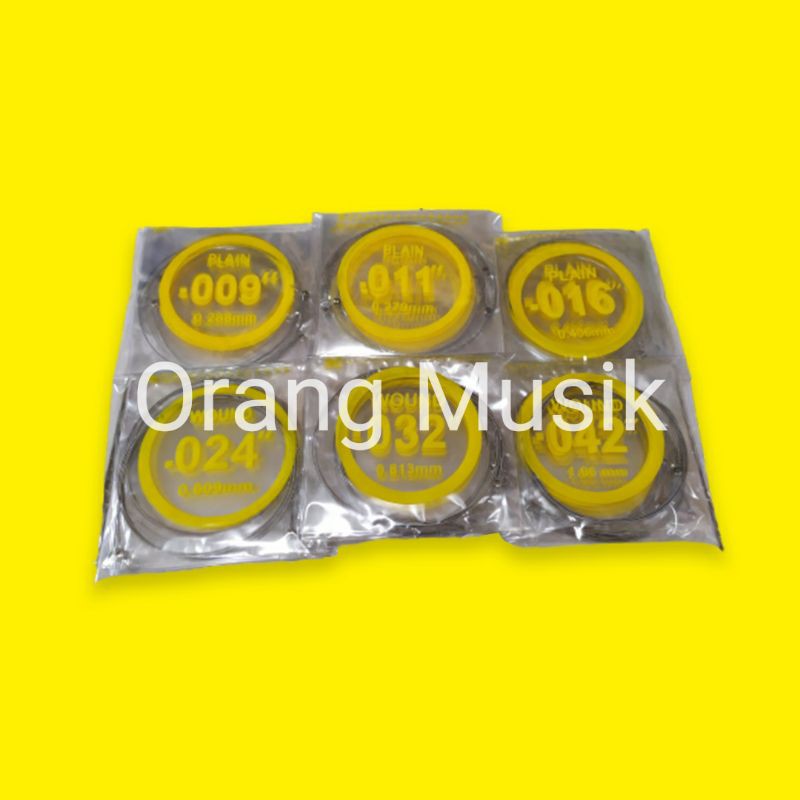 1 Set Senar Gitar Plain 009 - Senar 1 Sampai 6 - Senar Plain Wound