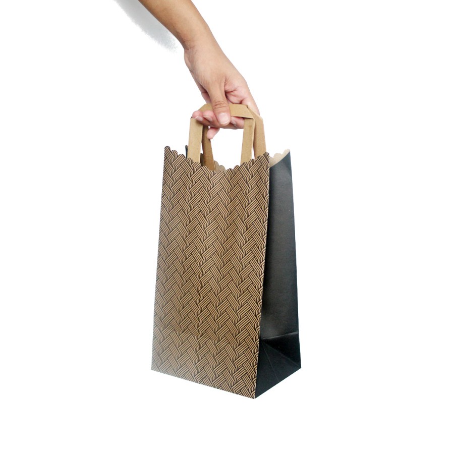 

Paper Bag Tas Kertas Kemasan Hampers Kado Bingkisan Gift Packaging 16,5x11,5x24 Motif Batik Coklat