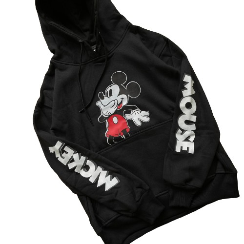 Jaket Sweater Hoodie H AND M MICKEY MOUSE HAND LiST – Black Edition Trendy Casual Unisex Good Brand