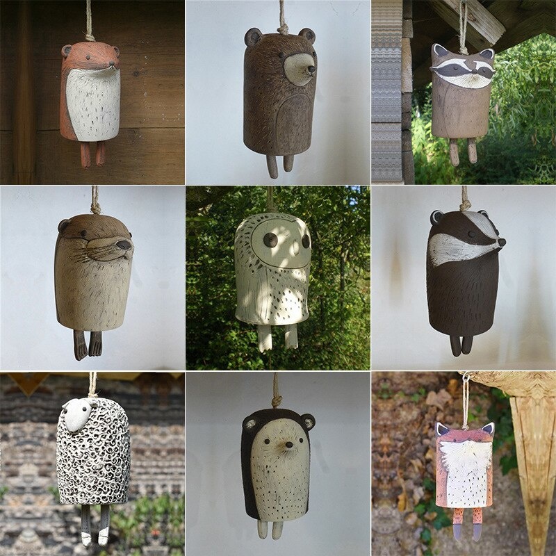 Lonceng Angin Handmade Desain Hewan Bahan Resin Aluminum Gaya Bohemian Untuk Dekorasi Taman