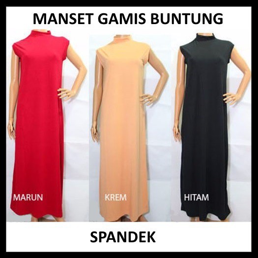 Manset Gamis Tanpa Lengan Jersey  | Manset Gamis Kutung - Ukuran Standar dan Jumbo