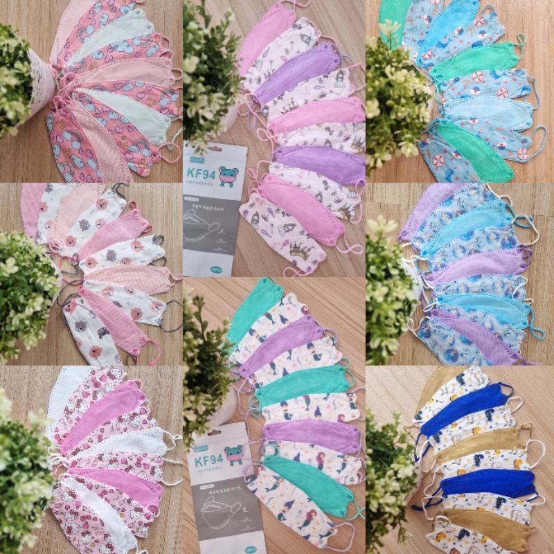 Masker Anak KF94 4ply Mouson Careion Dr ITC ONCARE multicolour isi 10pcs