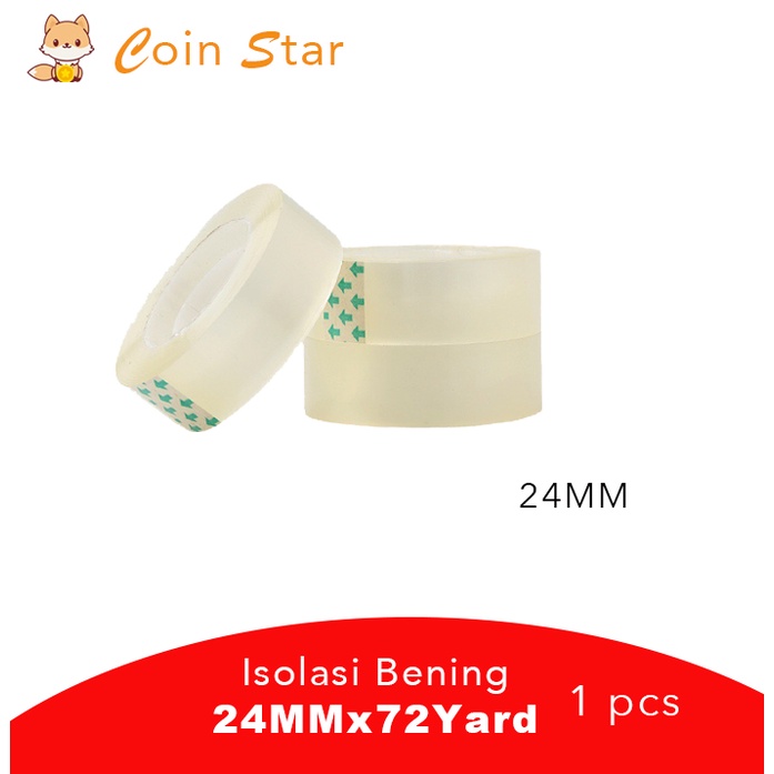 

[MURAH] 1 roll Lakban Solatip Isolasi Bening 24mm x 72 Yard 45 Micron MURAH berkualitas packing online shop