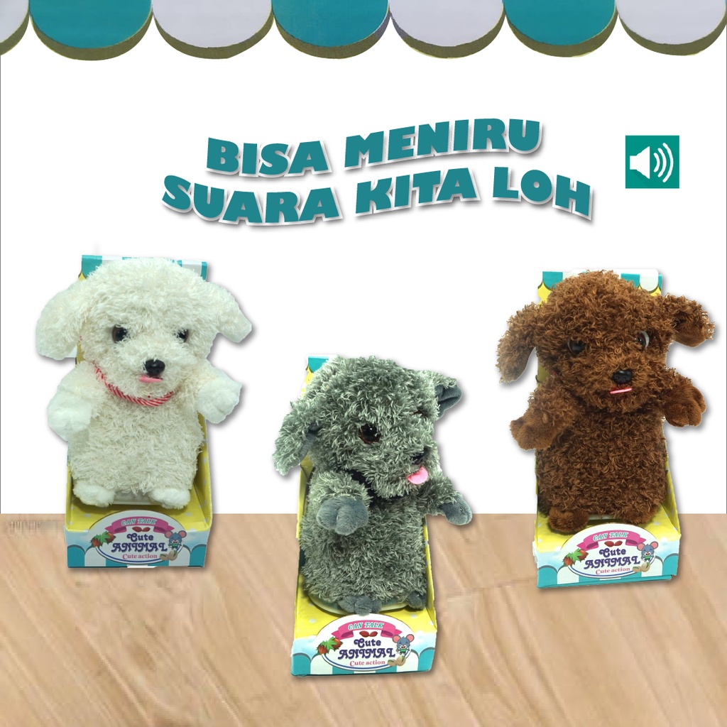 Mainan Boneka Anak Cute Puppy Dog Record Anjing Toys Kid Edukasi Anak Lucu