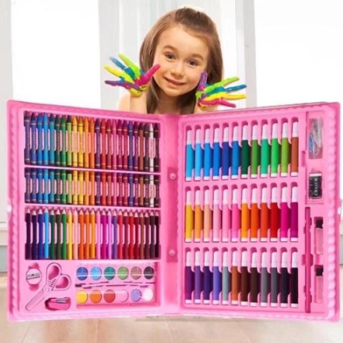 

(PERALATAN MENGGAMBAR) CRAYON SET ANAK 150 KADO PENSIL WARNA - BIRU MUDA COD