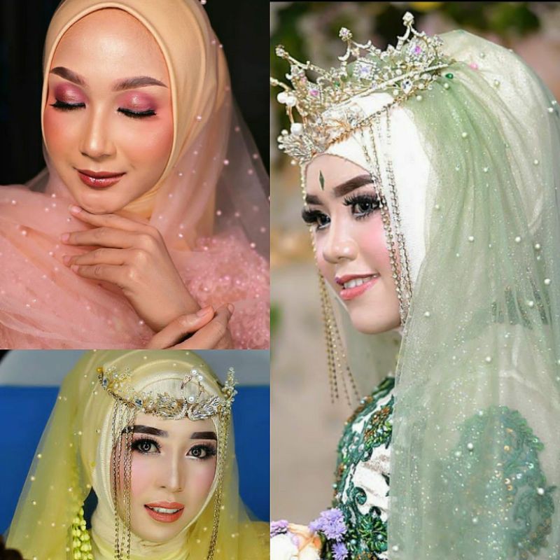 Veil Mutiara Pengantin Hijab Gliter &quot;PREMIUM&quot;