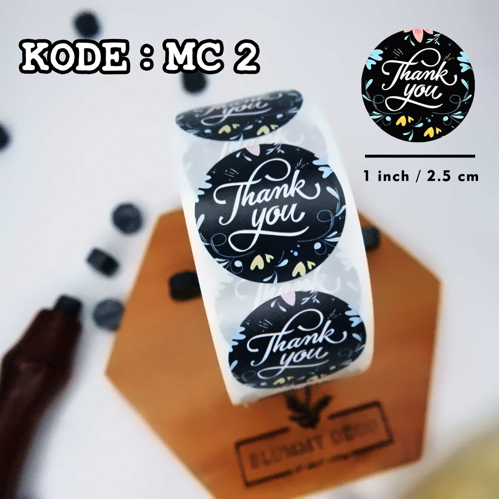 [Monochrome] Stiker Thank You Stiker Packing Stiker Terima Kasih Stiker Segel Packaging-MC 2