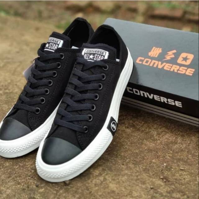 Sepatu Converse CT PRO UNDEFEADTED BLACK HITAM PUTIH SEKOLAH KULIAH KERJA SANTAI KADO PRIA WANITA