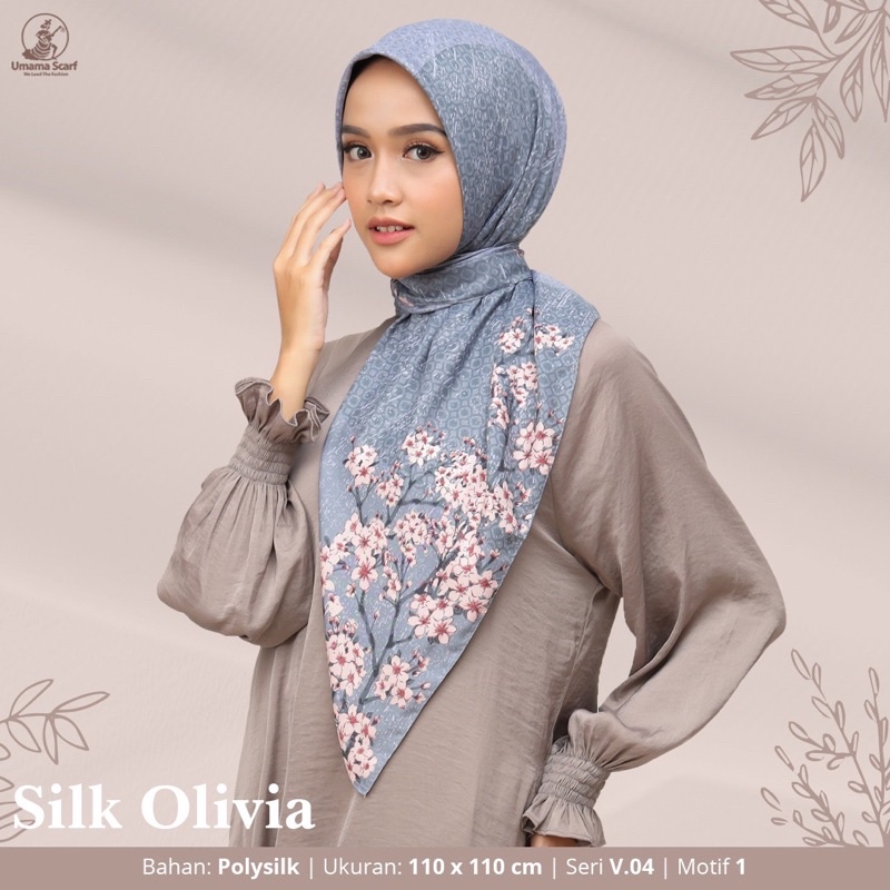 [PART 1] HIJAB SEGIEMPAT SILK OLIVIA MOTIF