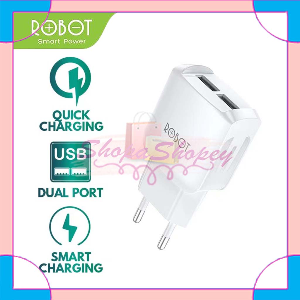 Charger ROBOT RT-K6 2.4A Dual Output Original - Garansi 1 Tahun