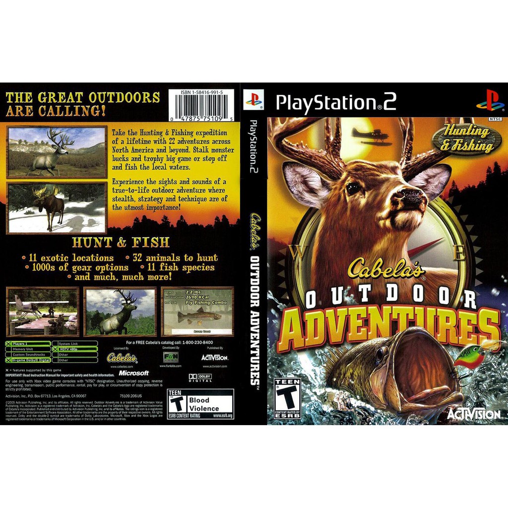 Kaset Ps2 Game Cabela's Outdoor Adventures