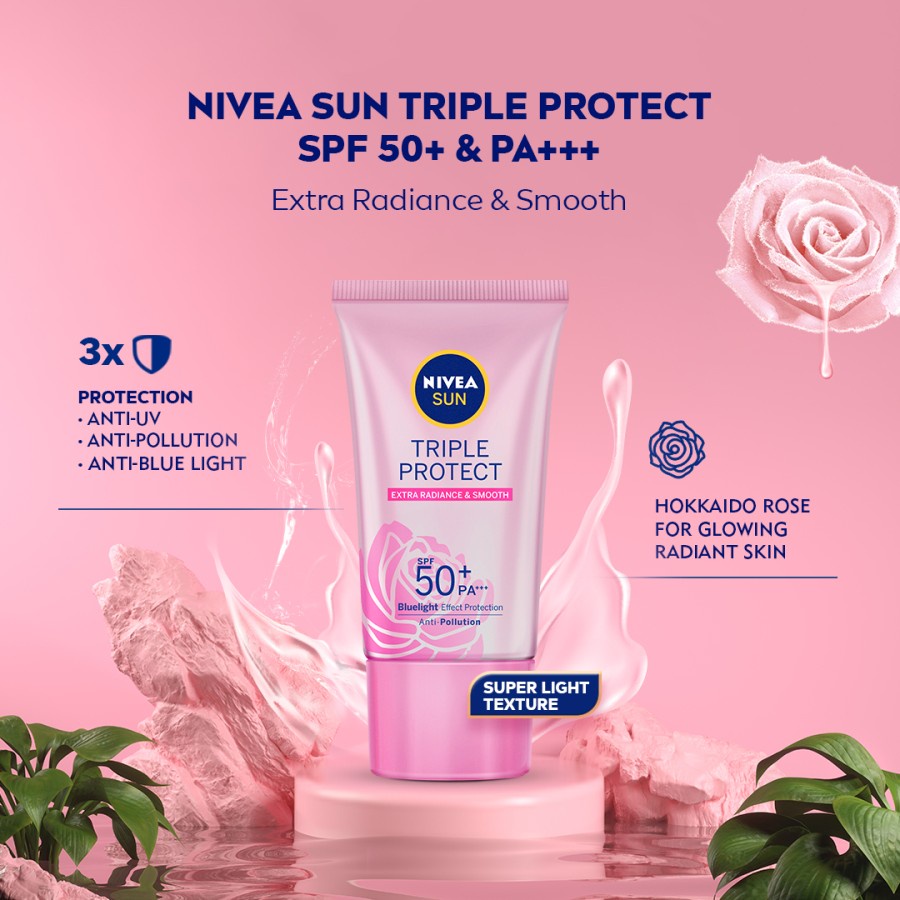 NIVEA SUN Triple Protect Hokkaido Rose SPF50+ 40ml / 40 ml - Sunscreen Sunblock