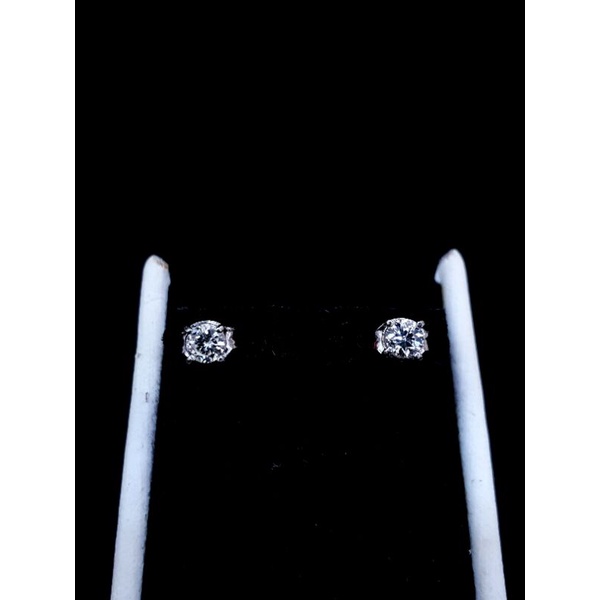 giwang mata 1 emas putih berlian asli natural