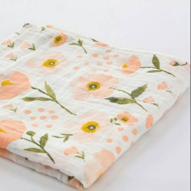 Muslin Swaddle 70% Bamboo 30% Cotton - Wind Flower