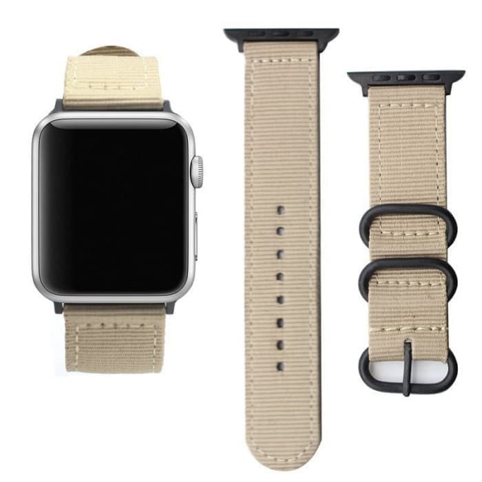 Tali Jam App Watch Premium Woven Nylon Buckle Strap 42mm - Khaki