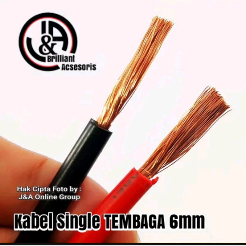 Kabel Ampere 6mm ² - Kabel Single Serabut Tembaga Asli - Otomotif / Body / Massa / Aki