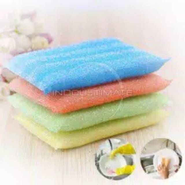 MM-145 Spon Cuci Piring Warna Warni Serbaguna Bentuk Persegi Untuk Cuci Piring Panci Wastafel