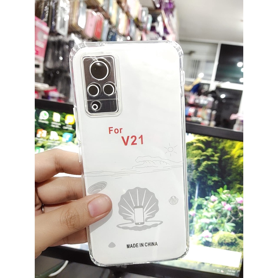 Soft Case Clear HD with Protector Camera Vivo V21 6.44 inchi TPU Silicon Transparan