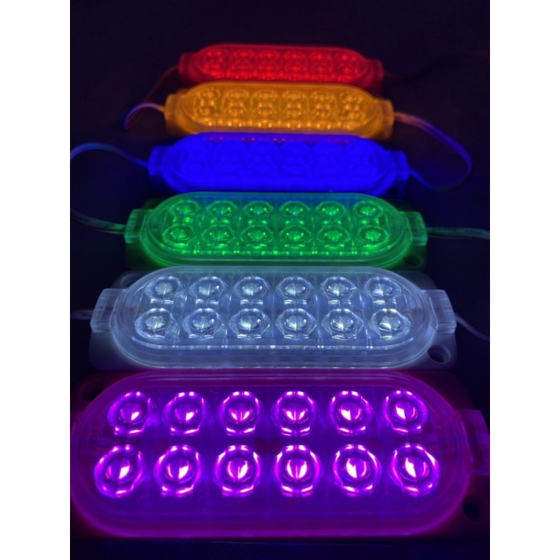 LAMPU LED KOLONG/BAK 12LED CRYSTAL 12V/24V MOTOR MOBIL TRUK BUS non kedip