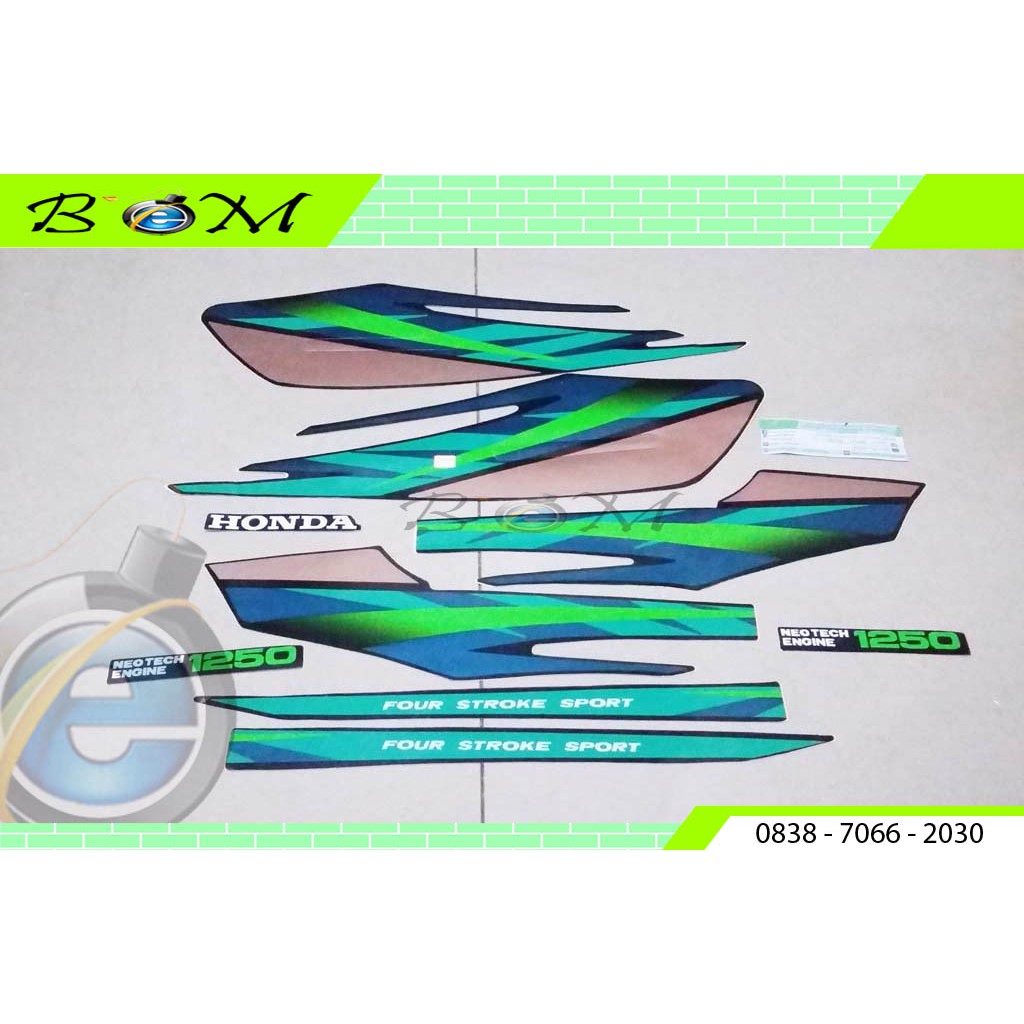 Striping Stiker Sticker Honda GL max neotech engine 1250 hijau 1997