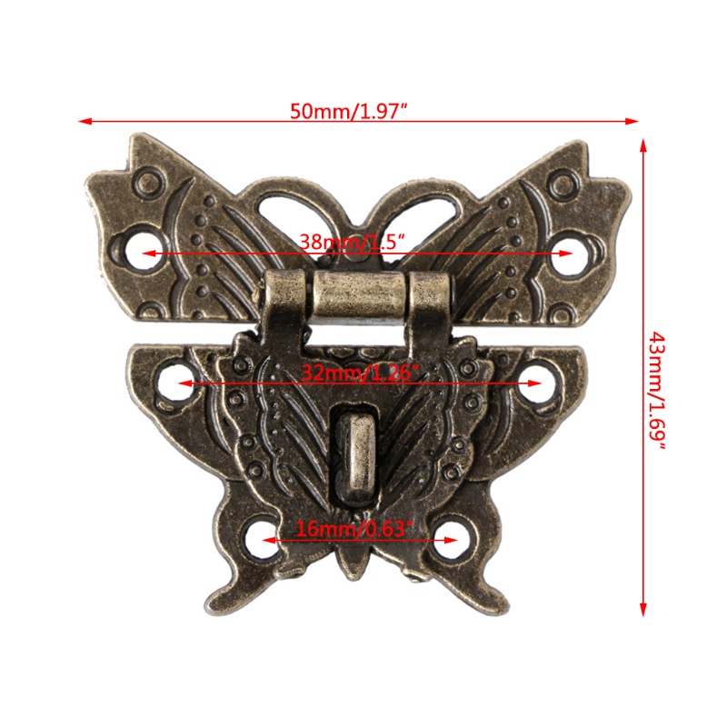 Btsg Kunci Kotak Perhiasan Model Butterfly Latch Gaya Retro Vintage