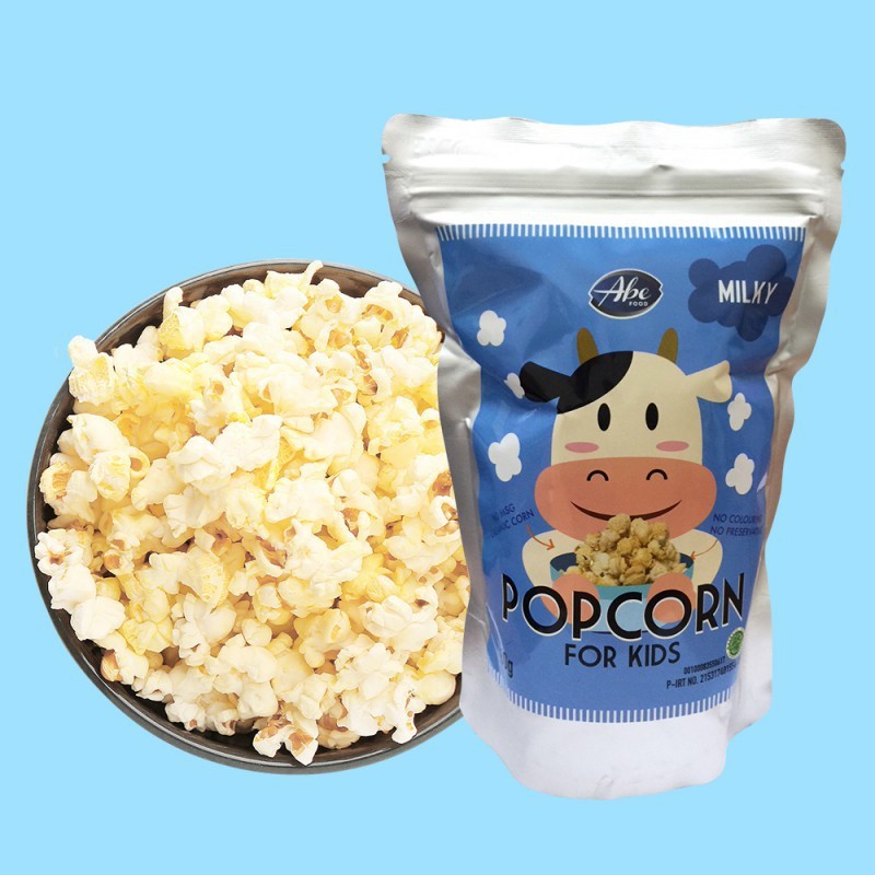 

ABE FOOD POPCORN MILKY, BUTTER, CHEESE, CARAMELO, CHOCO, SWEET BUTTER, CORN, VANILLA 80 GR LENGKAP