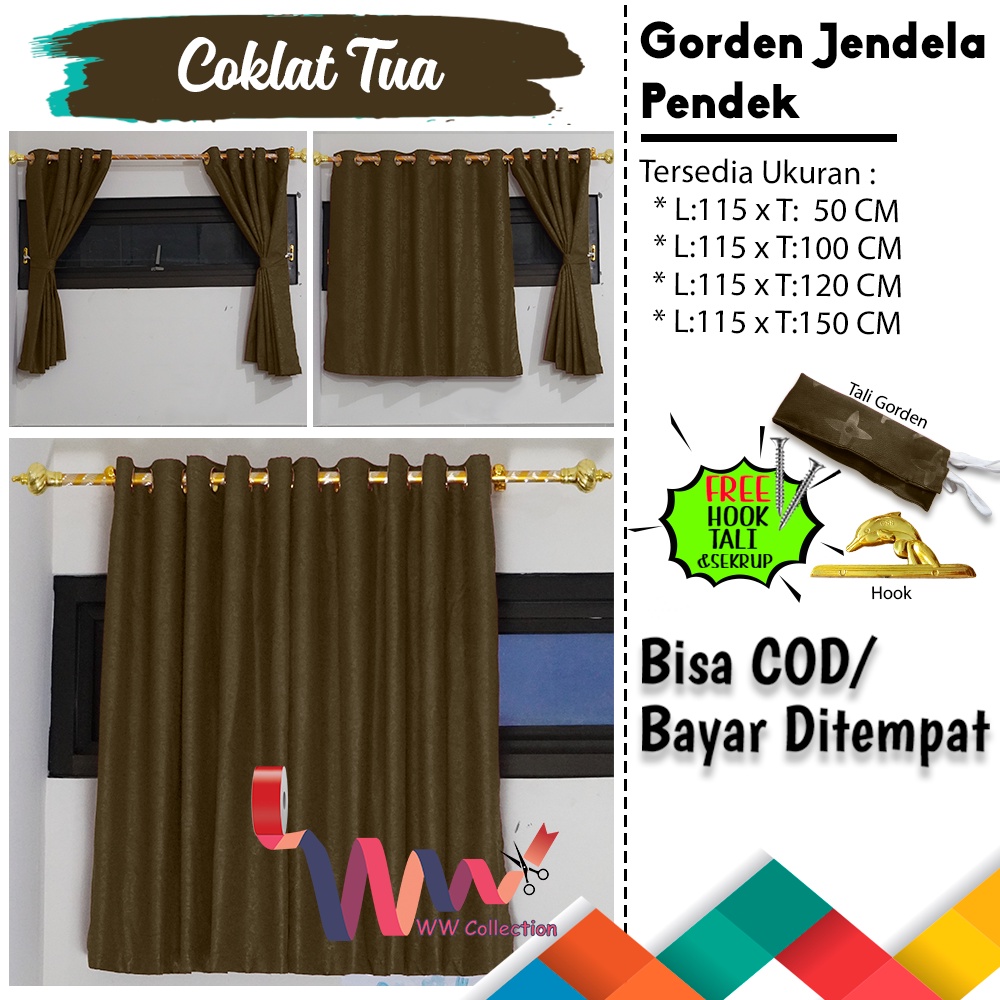 GORDEN JENDELA KAMAR  PENDEK UKURAN  TINGGI 120 DAN 150 CM /HORDENG MINIMALIS KAMAR DENGAN SMOKRING