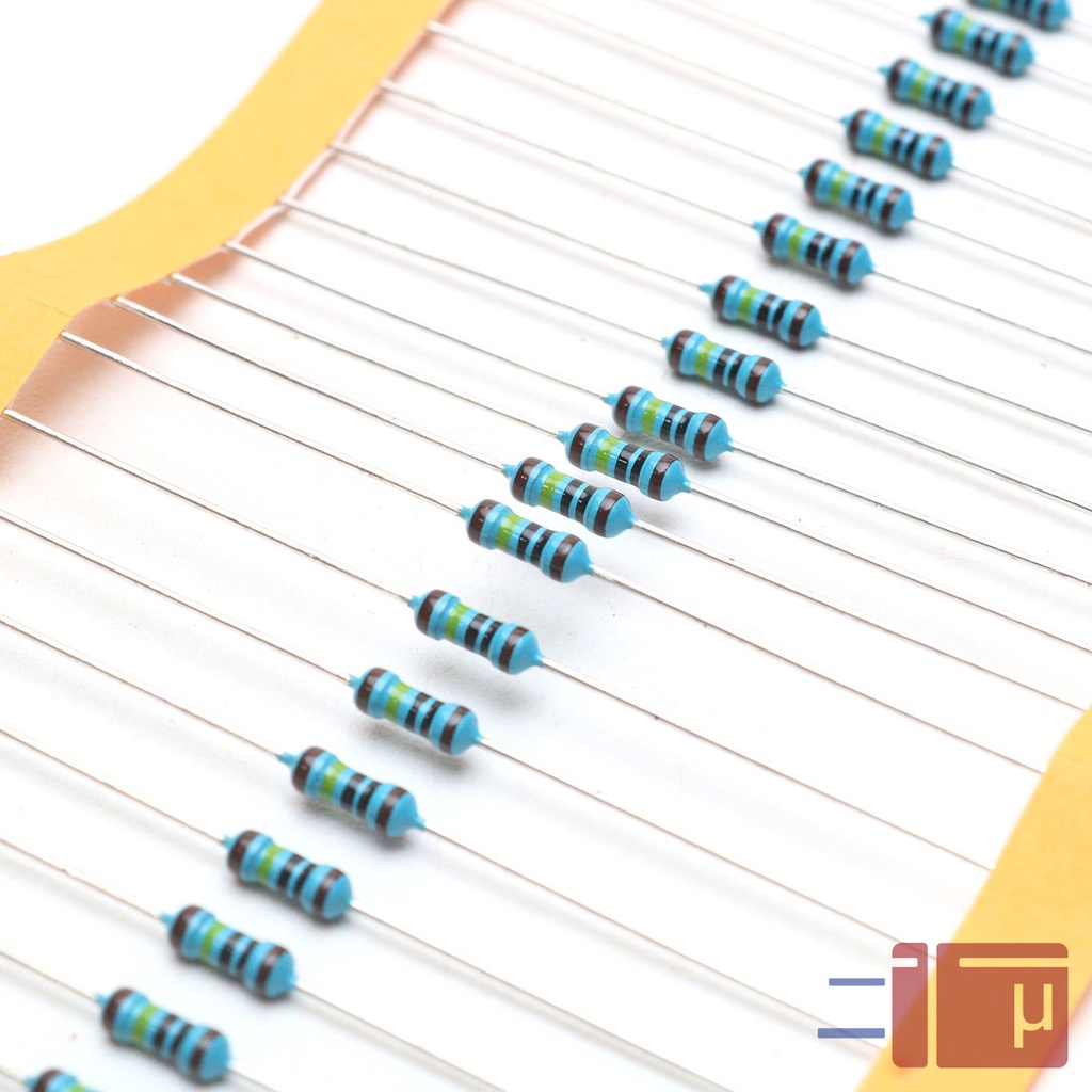 x10 Resistor 1m 1 mega 1/4W Metal Film 1% Taiwan Kaki Tembaga