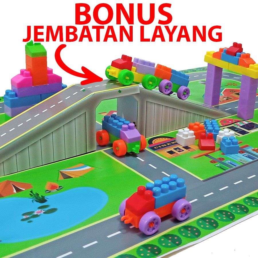 Playmap Jalanan Balok Susun Murah