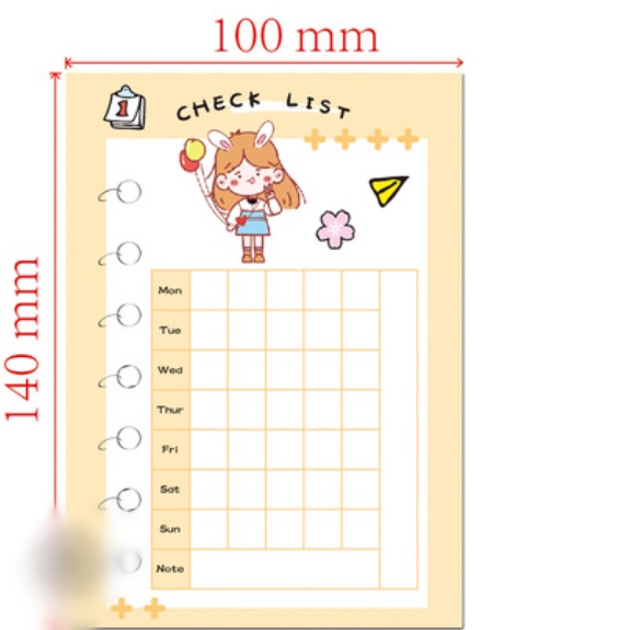 [ORGM] Memo Pad isi 100 lembar check list memo notepad-Cewek Balon