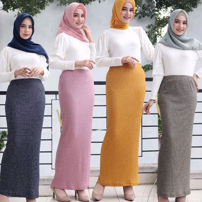 ROK SPAN RAJUT ROK PANJANG WANITA SPAN RAJUT