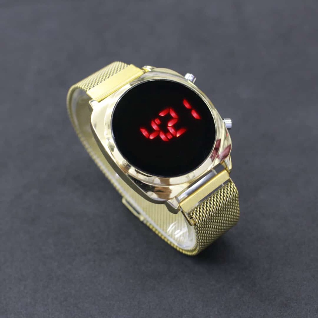 Jam led magnet oval mesh strap/JAM TANGAN CEWEK FASHION LEDWATCH CONVEX MAGNET TERBARU/JAM TANGAN FASHION TERBARU/