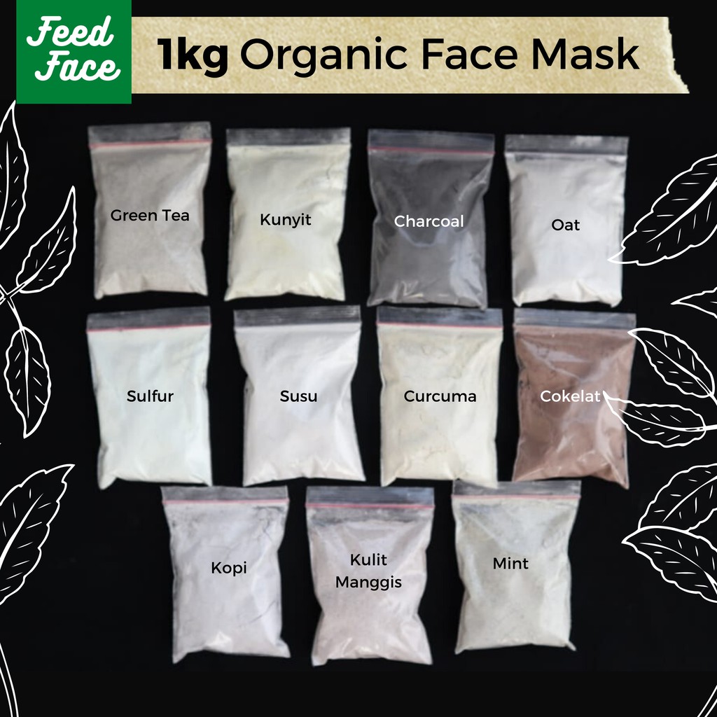 1kg MASKER ORGANIK KILOAN / MASKER BUBUK KILOAN