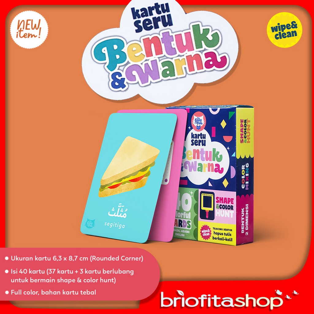 Flash Card Kartu Seru Bentuk dan Warna TGOF
