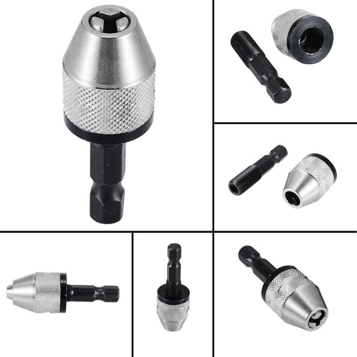 Mata Bor Key Less Drill Chuck Bit Quick Change 1/4 Hex Shank