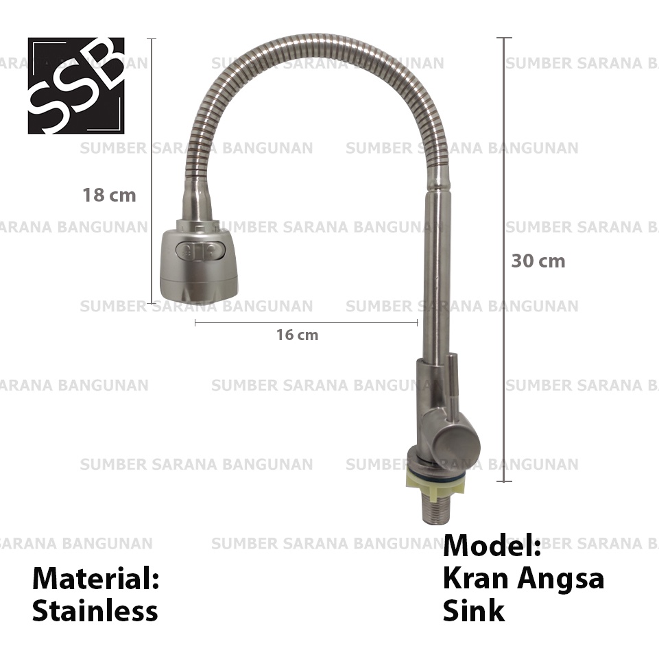 Kran Angsa Meja Fleksibel / Keran Cuci Piring Flexibel Sink SUS 304